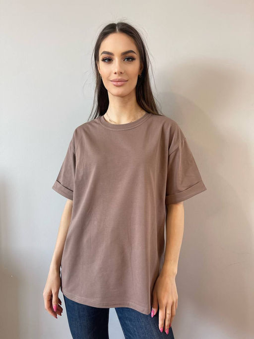 K10391 Футболка OVER SIZE ШОКОЛАД