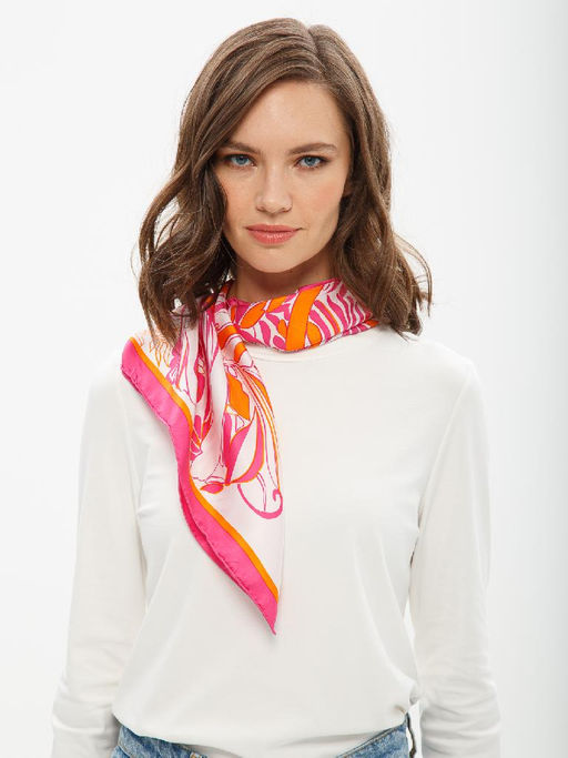 Платок жен. шелк 90х90 E04-8310-06 - Eleganzza фото 3