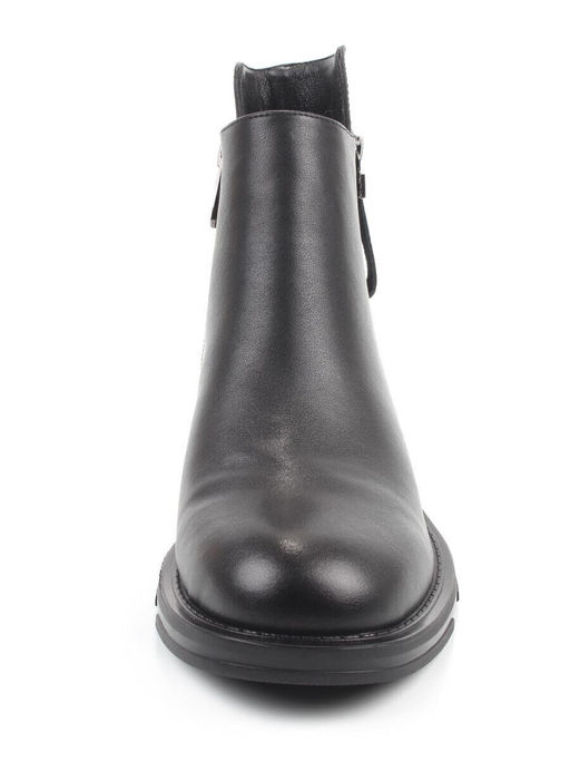 01-M43-12 BLACK Ботинки демисезонные женские (натуральная кожа, байка)