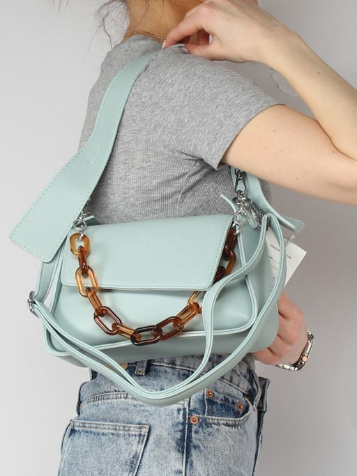 Сумка женская искусственная кожа RSR-Z 2111, 1отд, плечевой ремень, голубой SALE 260072 - Adelia фото 10