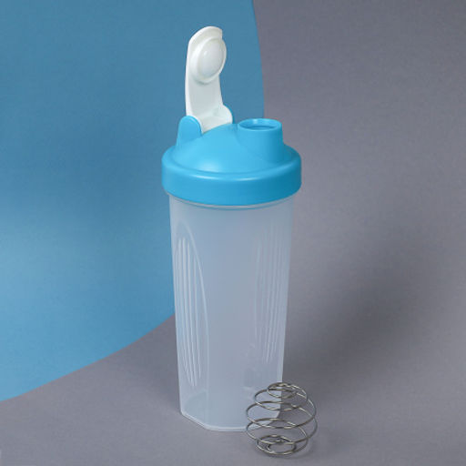 Бутылка/Шейкер SHAKER SHS-600 бело-синяя, для спортивного питания 600ML/уп72 - Галеонтрейд фото 2