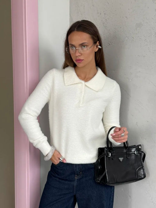 K13202 Джемпер (вязаный трикотаж) БЕЛЫЙ