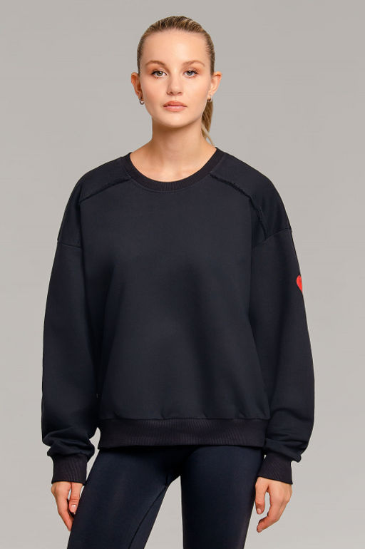 Арт. 15125 Свитшот женский Матрешка оверсайз 44-50 (4 шт) Цвет:черный - Калинка фото 3