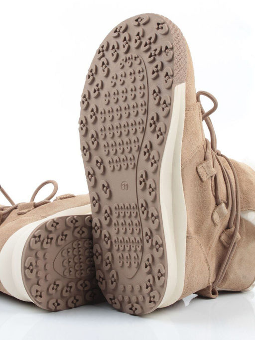 04-PAYH06-3Z BEIGE Ботинки зимние женские (натуральная замша, 100% шерсть, натуральный мех)