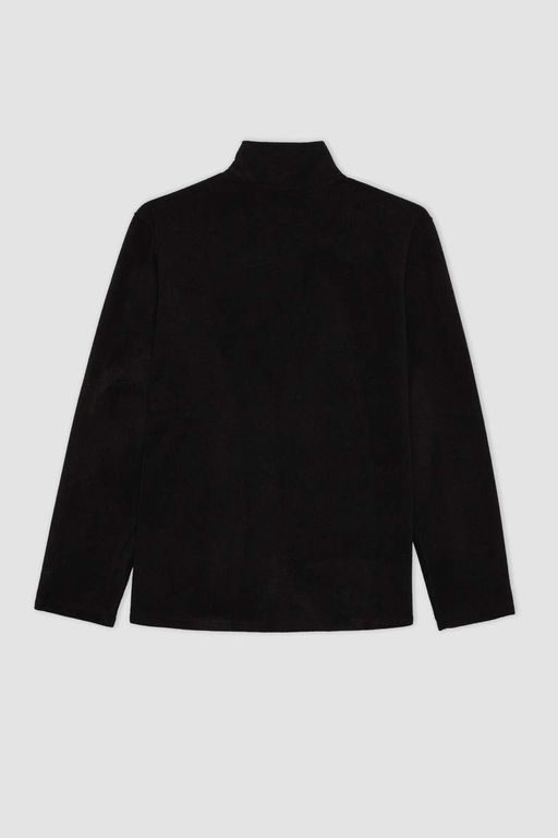 Флисовый кардиган стандартного кроя с воротником-стойкой - Defacto фото 8