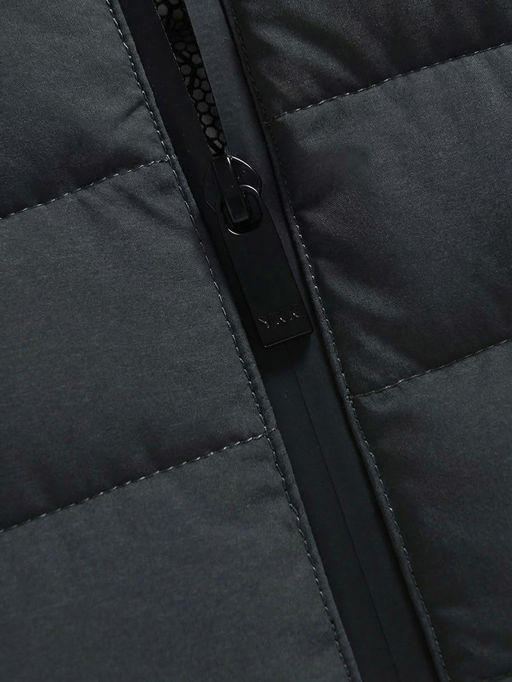 Куртка мужская гибридная стёганая с капюшоном с графеновой подкладкой черного цвета 9627_1Ch