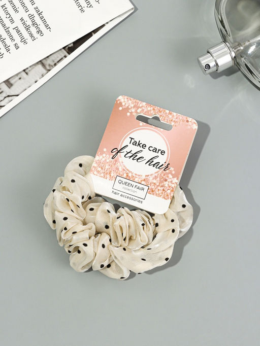 Цена за 6 шт. Резинка для волос "Летиция" (набор 2 шт) 7 см, молочный