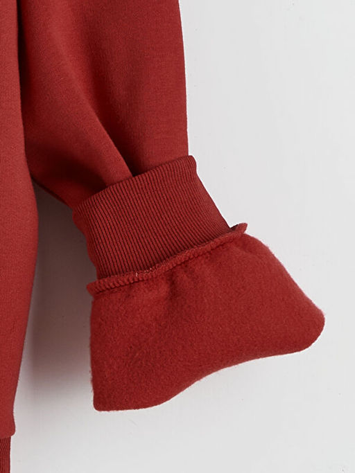 Bisiklet Yaka Ta?l? K?z ?ocuk Kal?n Sweatshirt