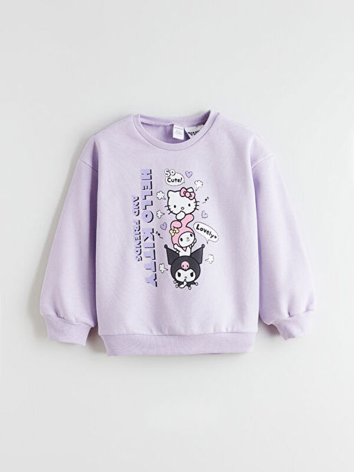 Hello Kitty Bask?l? K?z ?ocuk Sweatshirt ve Tayt Pantolon 2li