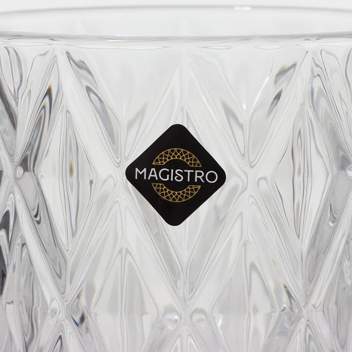 Стаканы Magistro «Богема. Ромбы», 310 мл, 8.3×9 см, набор 6 шт., вращающиеся, стекло, прозрачные