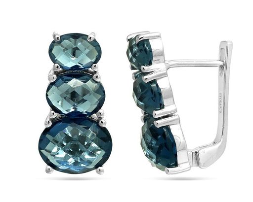 Серьги из серебра танзанит выращ., Флави