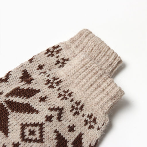 Носки женские новогодние шерстяные, коричневые, размер 25-27