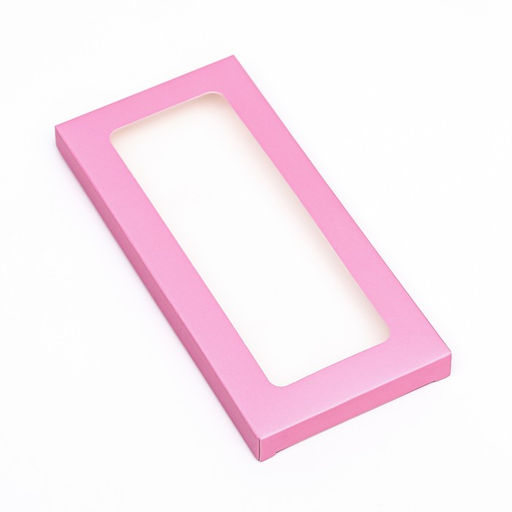 Цена за 5 шт. Подарочная коробка под плитку шоколада, с окном, розовая, 17×8×1.4 см