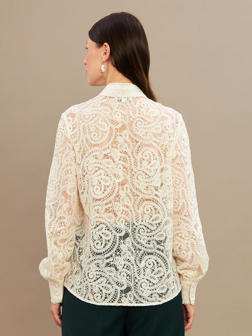 Блузка из кружевной ткани OD-977-1 молочный