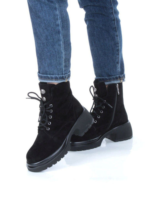 04-M3-H206 BLACK Ботинки зимние женские (натуральная замша, натуральный мех) - Фабричный китай фото 14