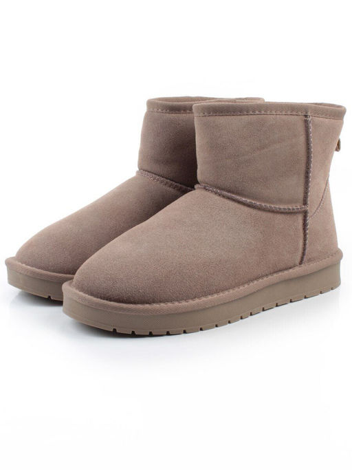 04-PF5854-4 GRAY/BEIGE Угги женские (натуральная замша, 100% шерсть)