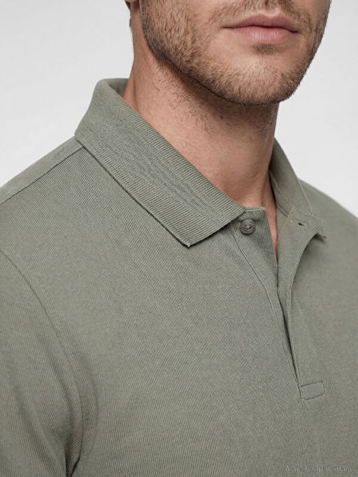 Standart Fit Polo Yaka Penye Erkek Ti??rt