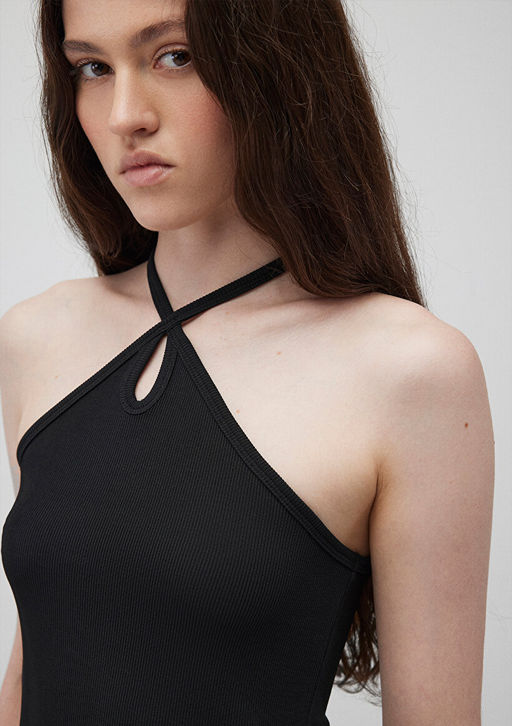 Capraz Yaka Siyah Top - Mavi фото 5