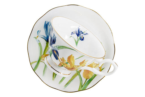 Пара чайная, 2 перс, 4 пр, 180 мл, белая, с золотистым кантом, Ирисы, Summer garden - Anna lafarg фото 9