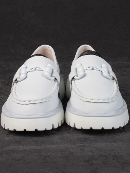 03-HY6-2D WHITE Лоферы женские (натуральная кожа) - Фабричный китай фото 9