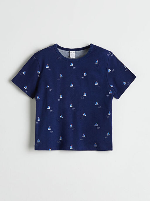 Bask?l? Erkek Bebek Ti??rt ve ?ort 2li