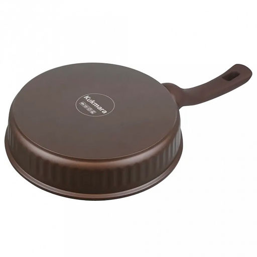 Сковорода с тефлоновым покрытием д22см "Stella", h5,2см, s0,32см, дно д20см, s0,4см, ручка из термостойкого пластика, стеклянная крышка, мокко (mokko) (Россия)