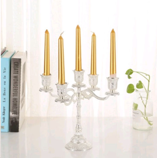 Подсвечник на 5 свечей серебро 23 см / 305S /уп 48/ - Галеонтрейд фото 2