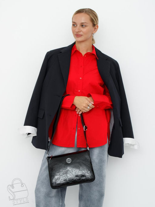Сумка женская кожаная 0529CY black Polina&Eiterou в Новосибирске  фото 5
