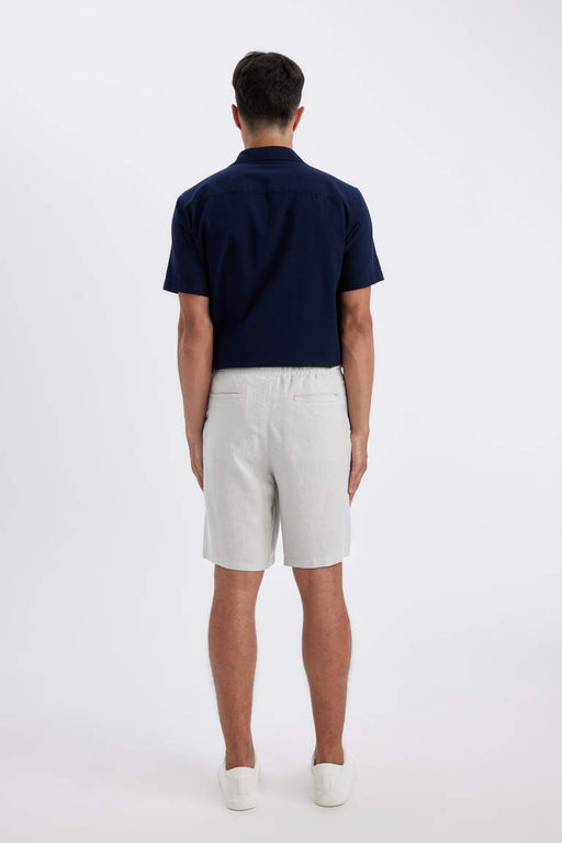 Шорты-бермуды из смесового льна Relax Fit - Defacto фото 6