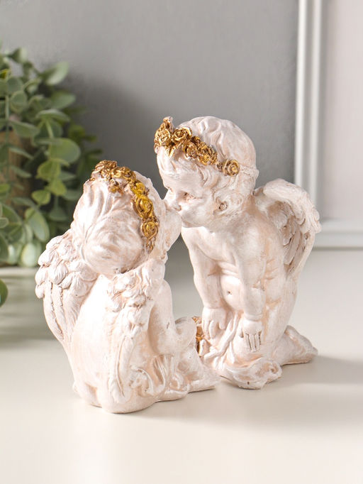 Фигурка полистоун «Ангелочки целуются», 16×17×10 см