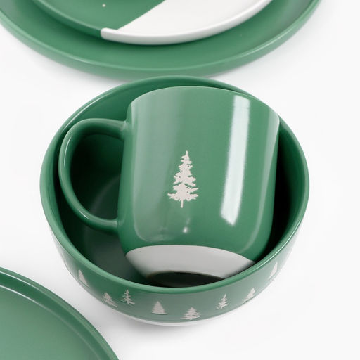 Тарелка новогодняя суповая «Зимний лес», 15×7 см, 700 мл, ручная работа