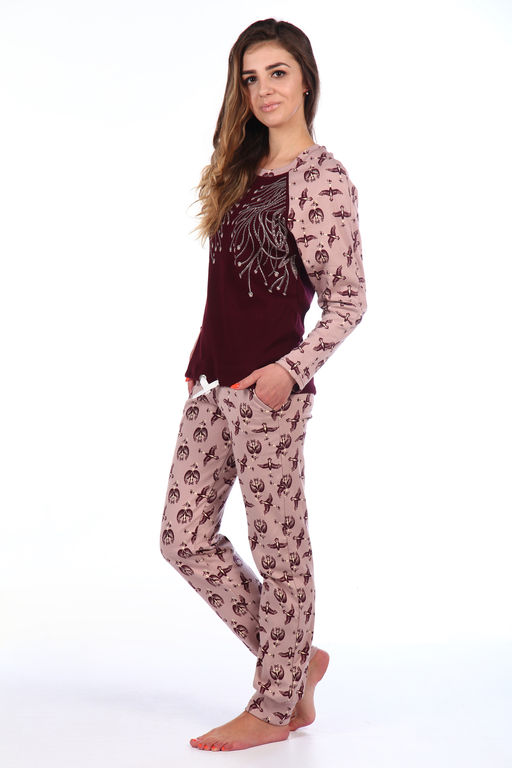 Женский домашний костюм с брюками и кофтой 146