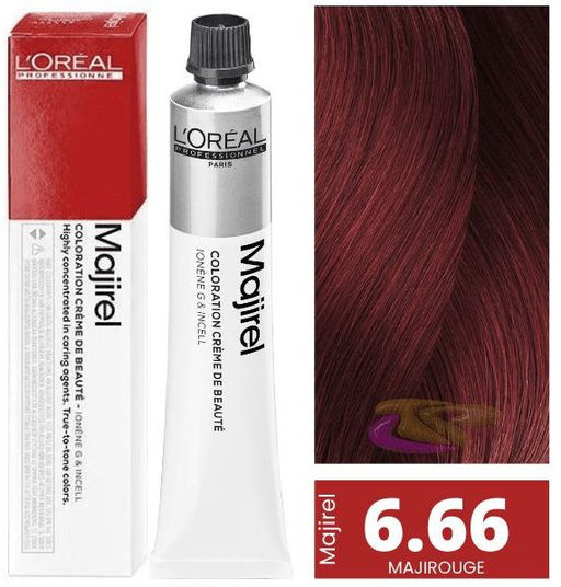 Majirel 6.66 темный блондин интенсивно красный, крем-краска с технологией улавливания запаха, 60 мл - Loreal professionnel фото 2