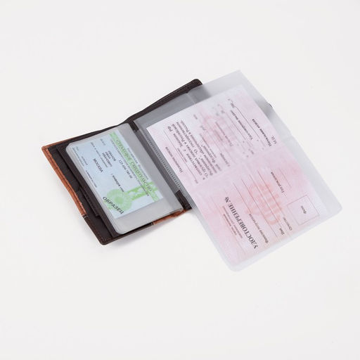 Обложка для автодокументов и паспорта, для купюр, карманы для карт, для монет, цвет коричневый - Simaland фото 8