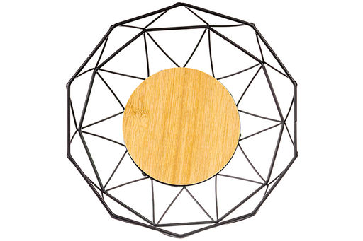 Корзина для фруктов 27*27*11 см "Черная" с бамбуковым дном