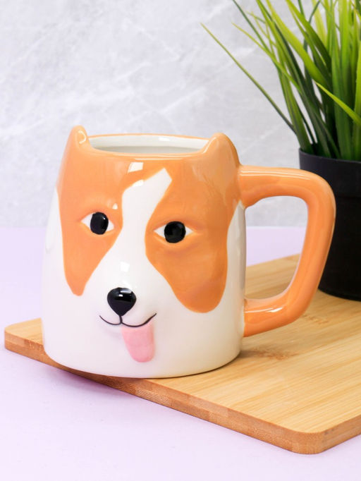 Кружка керамическая Dog with ears, brown (500 мл)