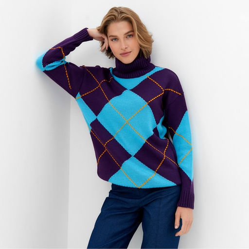 Джемпер женский MINAKU: Casual collection, бирюзовый, размер 42-44