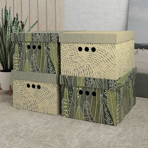 VAL MM-BC-4Smix Короба картонные, 25*33*18.5 см, набор 4 шт., 2 цвета, MONET MORNING, шт