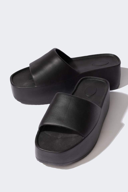 Женские тапочки Eva на высокой подошве с одним ремешком - Defacto фото 6