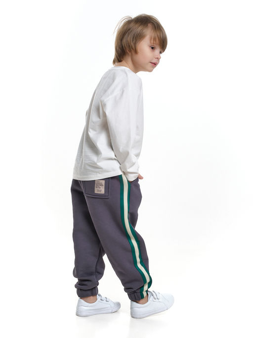 Брюки с лампасом для мальчика штаны спортивные 22-7681 светлый графит - Mini maxi фото 6