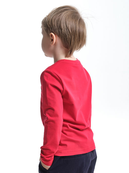Лонгслив для мальчика с принтом UD 4050 красный - Mini maxi фото 2