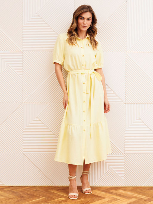 Платье Gizart 5126/2 сливочное масло  фото 5