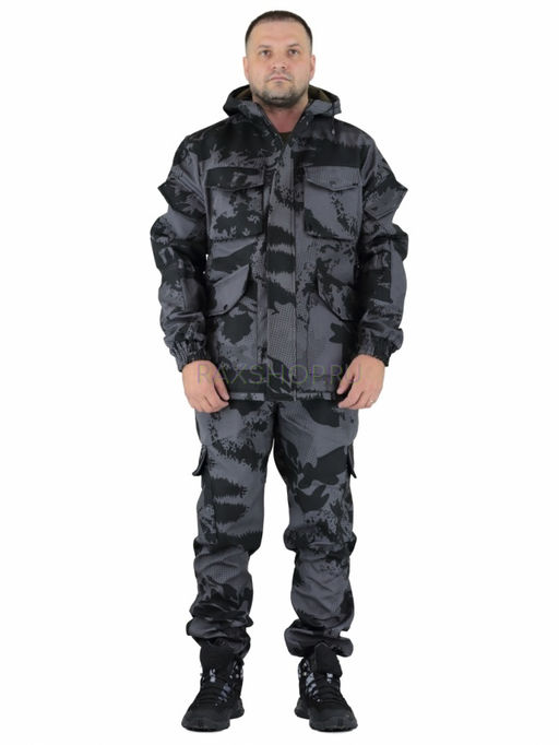 Удлиненный утепленный демисезонный костюм Forest trail Grey для активного отдыха (горка на флисе) - Rax фото 5