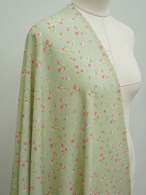 Штапель Премиум (Digital) Весеннее чувство цв.фисташковый, ш.1.45м, вискоза-100%, 120гр/м.кв - Купава фото 2