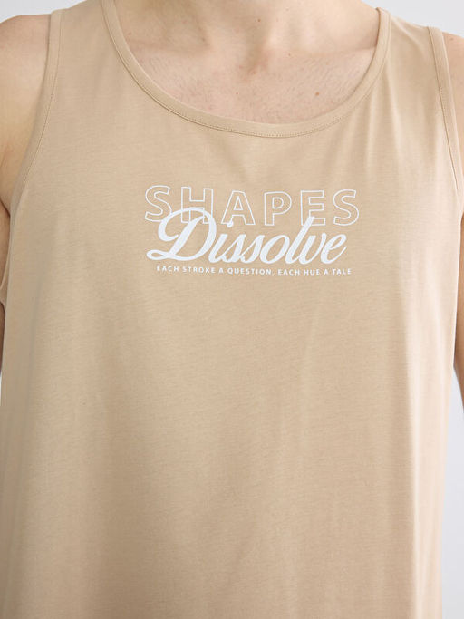 U Yaka Bask?l? Erkek Kolsuz Ti??rt