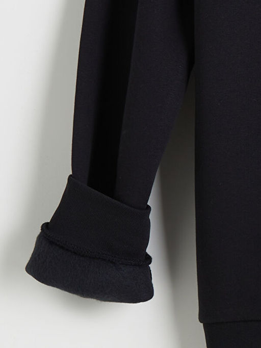 Bisiklet Yaka Bask?l? Erkek Sweatshirt