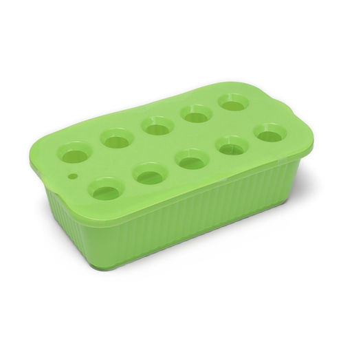 Цена за 2 шт. Ящик для выращивания зелёного лука, 29×16×8.5 см, 2.5 л, 10 лунок, пластик, зелёный, Greengo