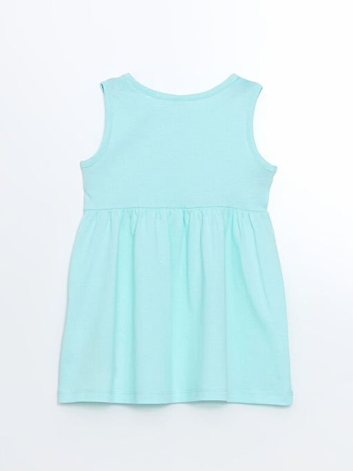 Bisiklet Yaka ?i?ekli K?z ?ocuk Elbise