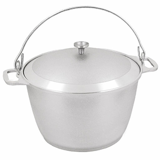 Котел алюминиевый "Походный" 8л, д28см, h18см, литой, металлическая жаропрочная крышка (Россия)