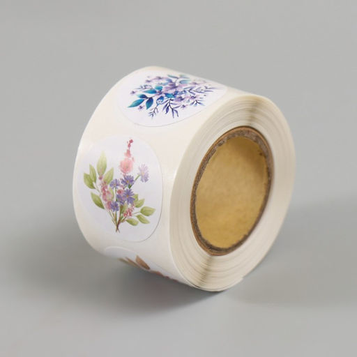 Цена за 2 шт. Наклейка бумага "Цветочные букеты" d=2,5 см 252 шт в рулоне